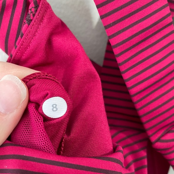 Lululemon All Sport Bra Hyper Stripe Bordeaux - Picture 7 of 8